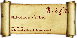 Nikolics Ábel névjegykártya