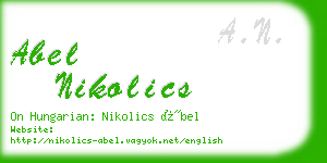 abel nikolics business card